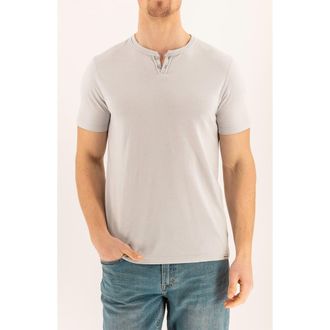 DEVIL-DOG Dungarees Burnout Short Sleeve Henley in Quiet Gray at Nordstrom, Size Xx-Large