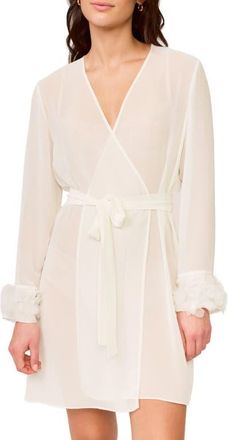 Rya Collection Haven Chiffon Robe in Ivory at Nordstrom, Size X-Small