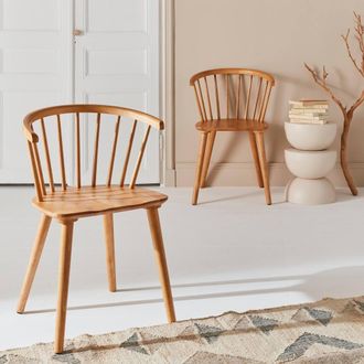 Sweeek Pair Of Chairs In Walnut Wood & Plywood in Light Brown