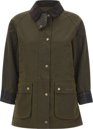 Barbour Jassen, Dames, Groen, M, Katoen, Acorn Wax Jacket