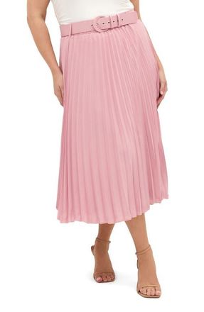 City Chic Petra Pleated Skirt in Dusty Rose at Nordstrom, Size Xxs
