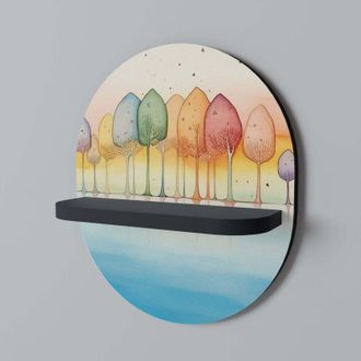 OEM Estante Ovalado Oasis Colorido Negro