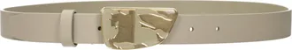 Burberry Green Leather Regular Womens Belt