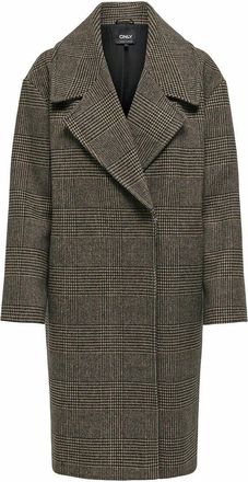 Only Lange geruite jas, reverskraag