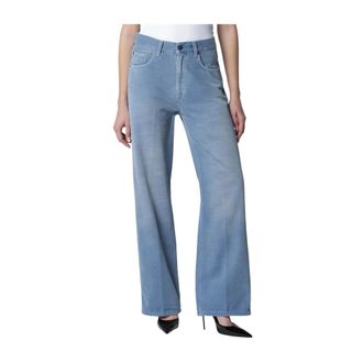 Haikure Winona Wide-Leg Jeans - Dames - Loose Fit Jeans - Blauw - W28 - Leer - Jeans