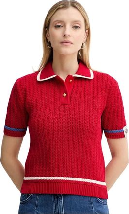 Bally V-hals Breiwerk - Dames - V-hals truien - Rood - M - Katoen - Truien & Vesten