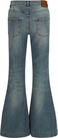Alexander McQueen Flared Cotton Jeans - Blue