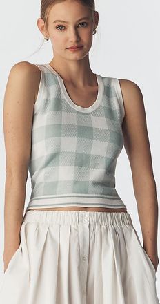 Central Park West Laurel Gingham Sweater Tank Top