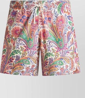 Etro printed shorts elastic waistband side pockets