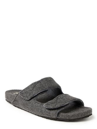 Dearfoams Mens Maddox Wool Blend Double Strap Slide