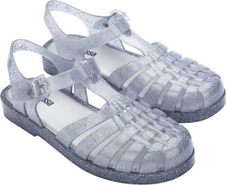Melissa Possession Glitter Jelly Fisherman Sandal in Glitter Clear Silver at Nordstrom, Size 10
