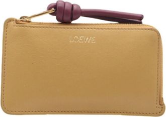 Loewe Bordeaux Yellow Leather Coin Purse/Coin Case (Pre-Owned)