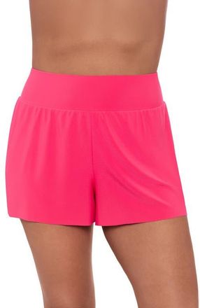Aqua Green Beach Short High Waist Swimsuit Bottom in Rose Quartz at Nordstrom, Size X-Large