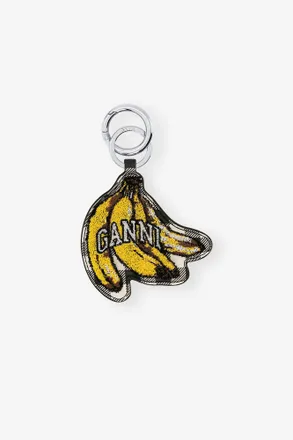 Ganni Black Banana Keyring