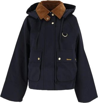Barbour Jassen, Dames, Blauw, S, Terrington Showerproof Jacket