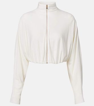 Alaia Draped mockneck jersey jacket