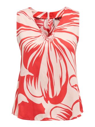 Only Blusenshirt ONLY ONLMILLY S/L TOP PTM, Damen, Gr. XS (34), flame scarlet aop:miley mega flower, Jersey, Obermaterial: 100% Modal, bedruckt, loose fit 