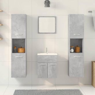 Berkfield Home Practical 5 Piece Bathroom Furniture Set Concrete Grey Engineered Wood