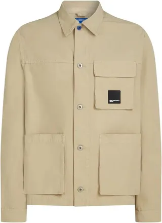 Karl Lagerfeld Boxy Cropped Jacket with Classic Collar
