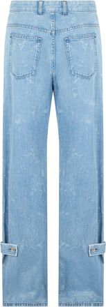 Paco Rabanne Womens Straight-Leg Jeans Light Blue Cotton