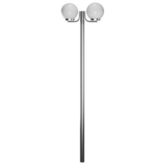 Berkfield Home Modern Garden Lamp Post 2 Lamps 220 cm in Silver
