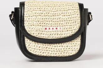 Marni Borsa a tracolla in rafia crochet e pelle sintetica