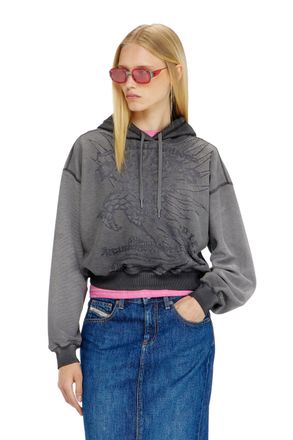 Diesel Hoodie with d&eacute;vor&eacute; print - Sweaters - Woman