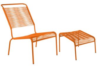 Schubiger M&ouml;bel Spaghetti-Lounger-Hochlehner + Hocker S&auml;ntis