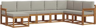 vidaXL Conjunto De Sof&aacute;s De Exterior 8 Uds. Gris Natural Y Claro Vidaxl