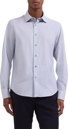 Bugatchi James OoohCotton Geo Print Button-Up Shirt in Platinum at Nordstrom, Size Xxx-Large