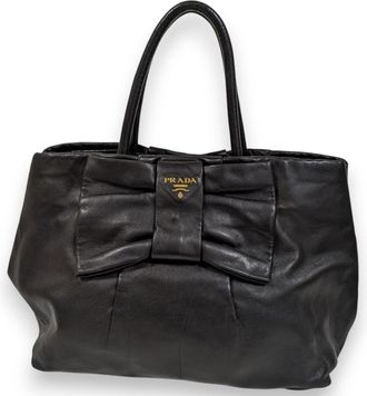 Prada Black Leather Tote Bag (Pre-Owned)