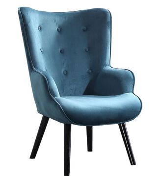 Home Heavenly Butaca terciopelo n&oacute;rdica respaldo capiton&eacute; verde aguamarina