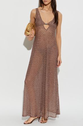 Missoni Beach Dress With Lurex Thread, Womens, Brown