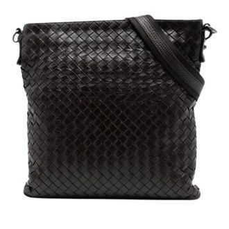 Bottega Veneta Pre-owned Woven Leather Crossbody Bag - Dames - Pre-owned - Bruin - Maat: ONE Size Leer