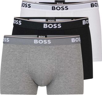 HUGO BOSS Heren Bodywear Logo Boxershorts (Set van 3) (Zwart/Wit/Grijs)
