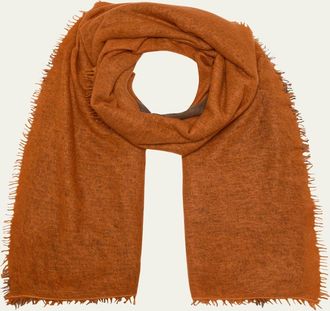 Denis Colomb Fuzzy Feture Two-Tone Cashmere Scarf
