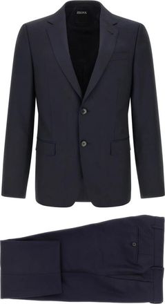Ermenegildo Zegna Enkelrijig pak - Heren - Business pakken - Blauw - 3XL - Wol - Kostuums
