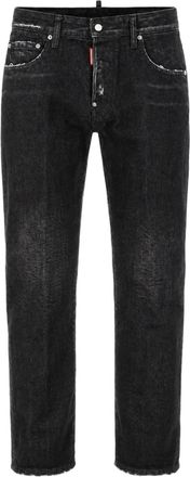 Dsquared2 Cropped Distressed Denim Jeans with Five-Pocket Design