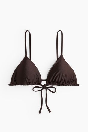 H&M Wattiertes Triangel-Bikinitop - Brown