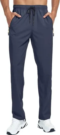 Generic Quick Dry Walking Hiking Trousers For Men Uk Mens Lightweight Joggers With Zip Pockets Straight Leg Outdoor Pants Loose Fit Moisture Wicking Fabric fo