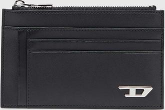 Diesel Leather card holder with zip pocket - Card cases - Man - Black