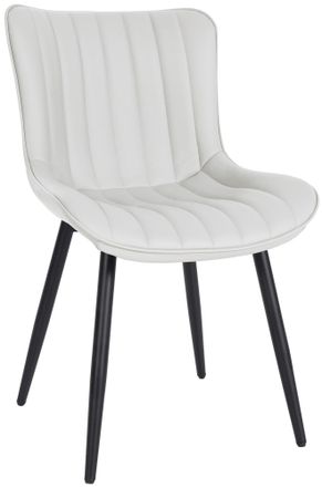 Clp Clp - Silla De Comedor Largo En Terciopelo O Polipiel Blanco Simil Cuero