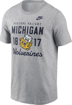 Nike Michigan Legacy Stacked Est Nike Mens College T-Shirt in Grey | N19906GMWV-AZ2