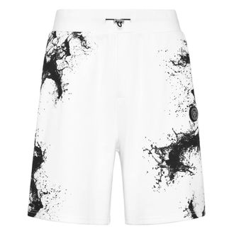 Plein Sport Korte Broeken, Heren, Wit, 4Xl, Katoen, Jogging Shorts Splash