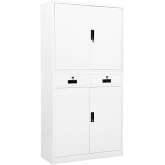 vidaXL Armario De Oficina De Acero Blanco 90x40x180 Cm Vidaxl