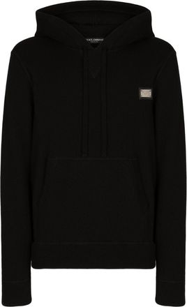 Dolce & Gabbana メンズパーカー ブラック Dolce & Gabbana - Teen Boys Black Hooded Windbreaker Jacket