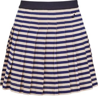 Fleur du Mal Ivy Pleated Skirt in Black Sand Stripe at Nordstrom, Size X-Small