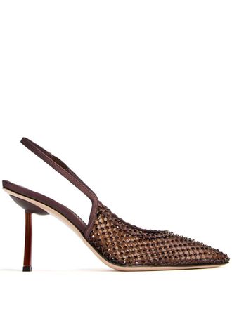 Le Silla Pumps Gilda con cinturino posteriore 80mm - Marrone