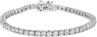 House of Brilliance 10K White Gold 6.00 Cttw Classic Natural Diamond Tennis Bracelet
