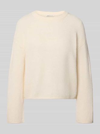 Tom Tailor Denim Relaxed Fit Strickpullover mit U-Boot-Ausschnitt in Offwhite, Gr&ouml;&szlig;e XS